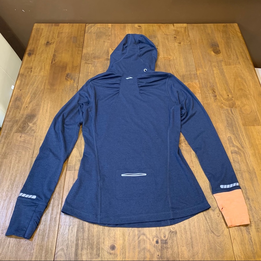 Brooks Blue Orange Long Sleeve Stretchy Hoodie XS - Picture 6 of 11